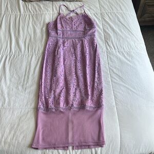 Pretty Little Thing Lilac Lace Midi Dress